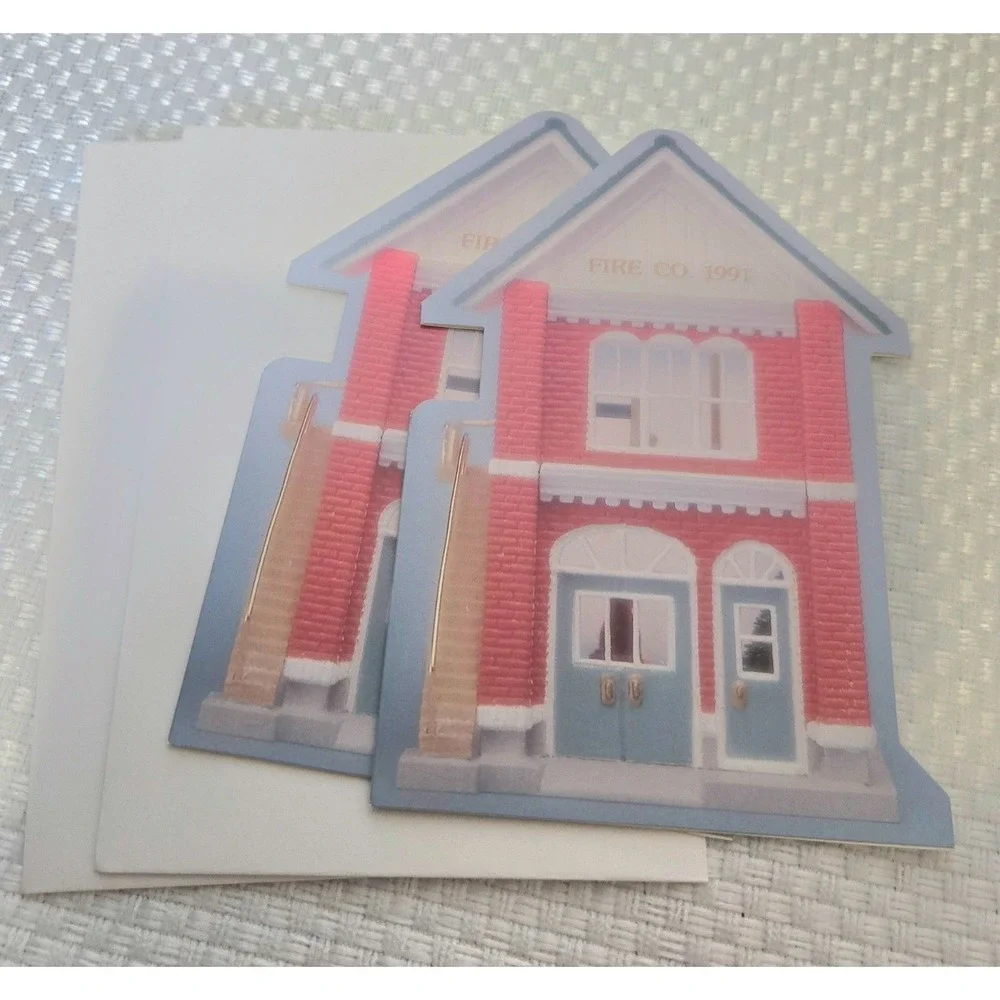Hallmark 85th Anniversary Tin 1910 Card Shop 4 Shaped Note Cards Envelopes 03429
